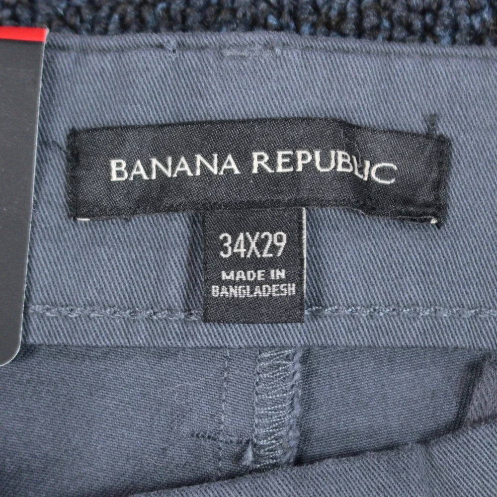 Banana Republic Chino Pant Gray 34x29 Cotton Stretch Straight Leg NWT